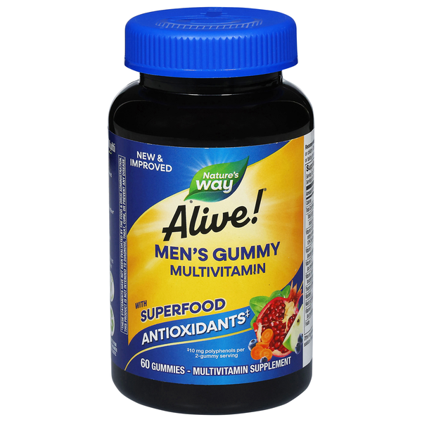Nature's Way Alive! Men's Multivitamin Gummy Orchard Fruits Garden Veggie