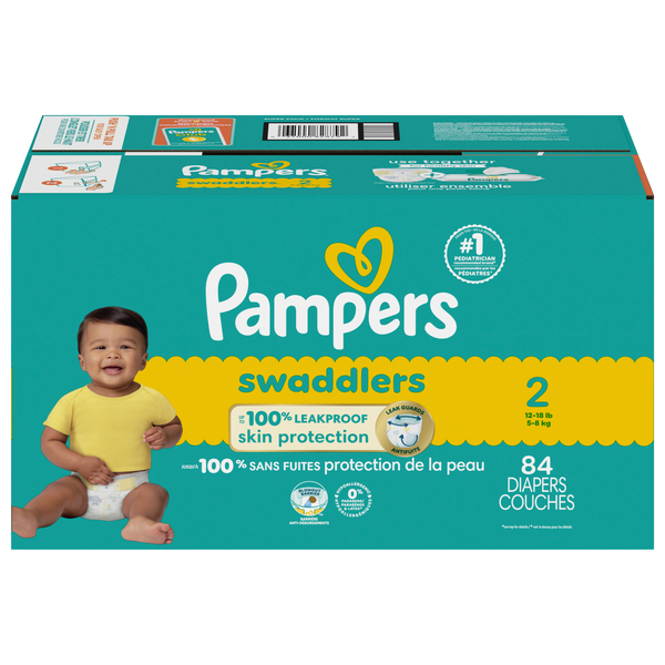 Pampers Swaddlers Size 2 Baby Diapers 12-18 lb