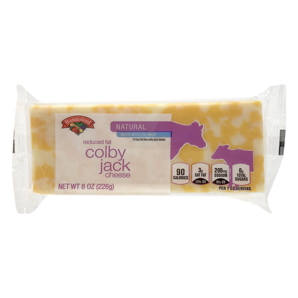 Hannaford Natural Reduced Fat 2% Milk Colby Jack Cheese Block