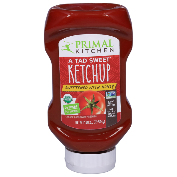 Primal Kitchen Organic A Tad Sweet Ketchup Sweetened with Honey