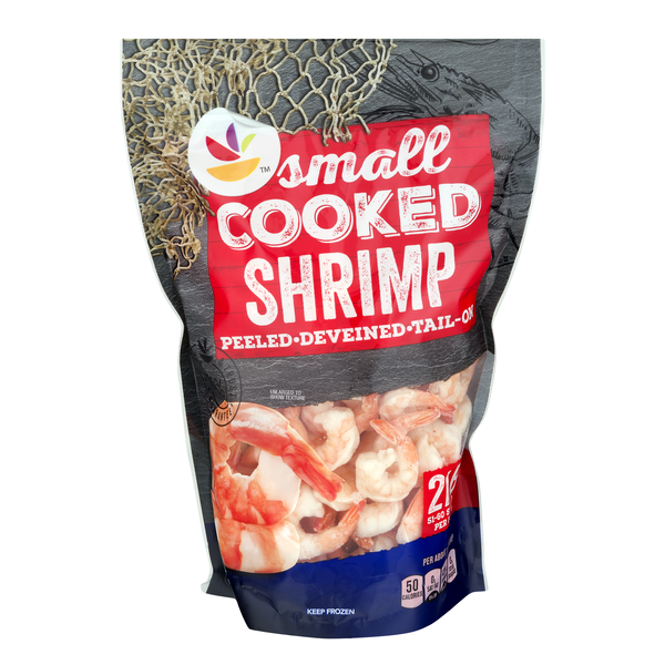 Our Brand Cooked Tail-On Peeled Small Shrimp 51-60 ct per lb Frozen