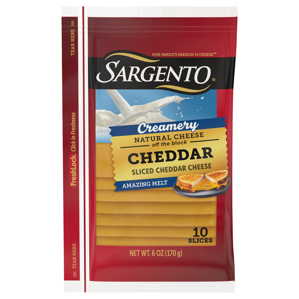 Sargento Creamery Natural Cheese Cheddar Slices - 10 ct