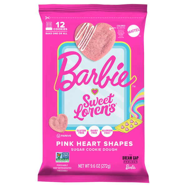 Sweet Loren's Barbie Pink Heart Shapes Sugar Cookie Dough