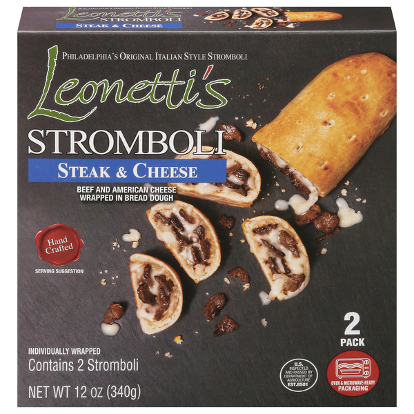 Leonetti's Steak & Cheese Stromboli - 2 ct Frozen