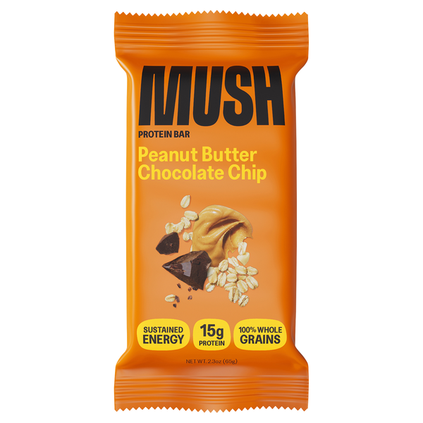 MUSH Peanut Butter Chocolate Chip 15g Protein Bar Refrigerated