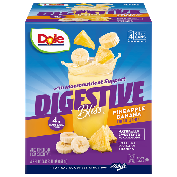 Save on Dole Digestive Bliss Pineapple Banana Fruit Juice Drink 4 pk