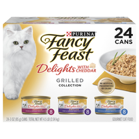 Fancy Feast Delights with Cheddar Grilled Variety Pack Wet Cat Food 24 ct