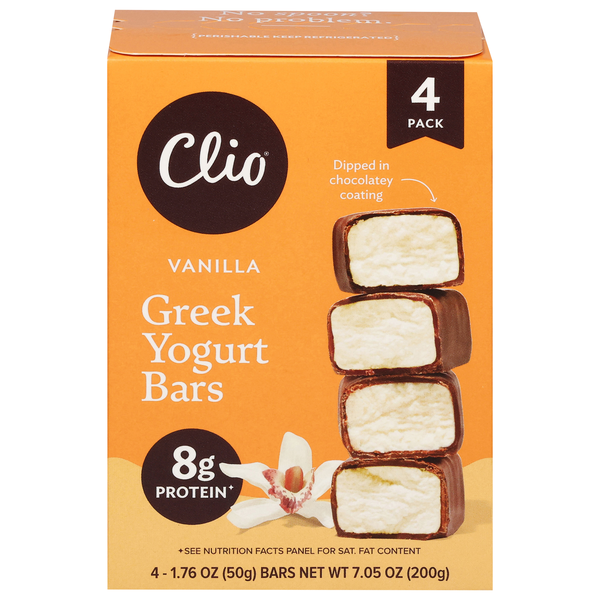 Clio Vanilla Greek Yogurt Bars - 4 ct Refrigerated