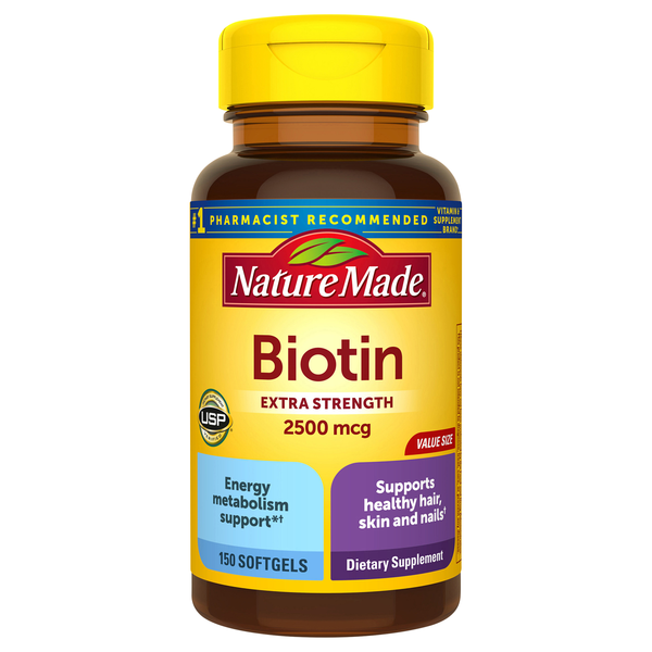 Nature Made Biotin 2500 mcg Extra Strength Dietary Supplement Softgels