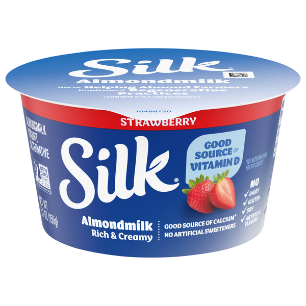 Silk Dairy Free Vegan Strawberry Almondmilk Yogurt Alternative Cup