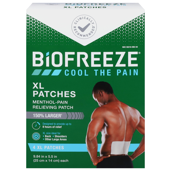 Biofreeze Menthol Pain Relieving Patches XL