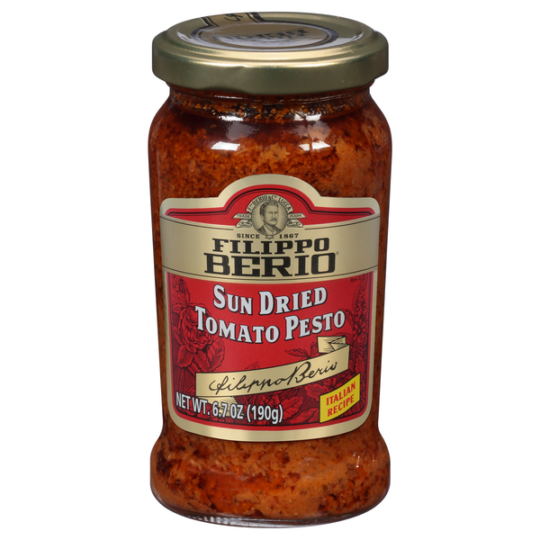Save on Filippo Berio Italian Recipe Pasta Sauce Sun Dried Tomato Pesto