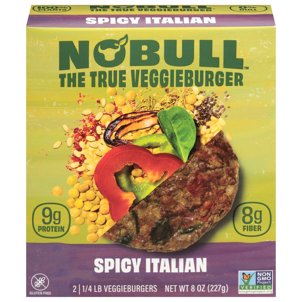 No Bull Spicy Italian Veggieburgers - 2 ct Frozen