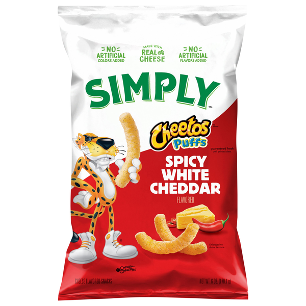 Simply Cheetos Spicy White Cheddar Cheese Puffs
