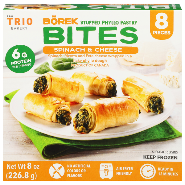Trio Bakery Spinach & Cheese Borek Bites - 8 ct Frozen