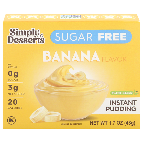 Simply Desserts Sugar Free & Plant-Based Banana Flavor Instant Pudding