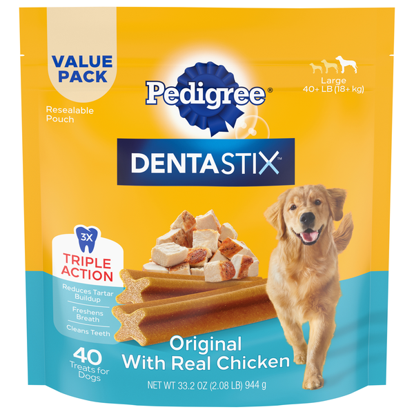 PEDIGREE DENTASTIX Real Chicken Treats for Large Dogs - 40 ct