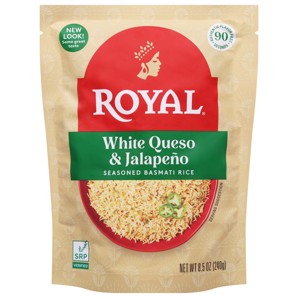 Royal 90 Second Microwave White Queso & Jalapeno Seasoned Basmati Rice