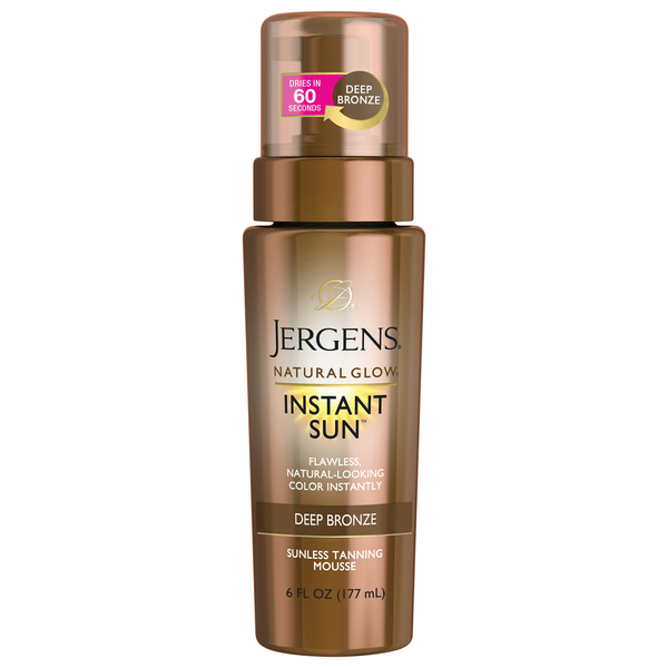Jergens Natural Glow Instant Sun Sunless Tanning Mousse Deep Bronze