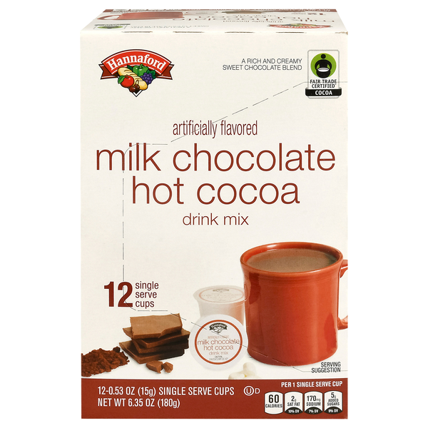 Hannaford Milk Chocolate Hot Cocoa Drink Mix Single Serve Cups