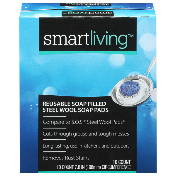 Smart Living Reusable Soap Filled Steel Wool Pads