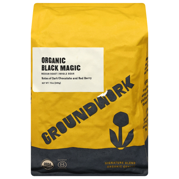 Groundwork Organic Black Magic Medium Roast Whole Bean Coffee