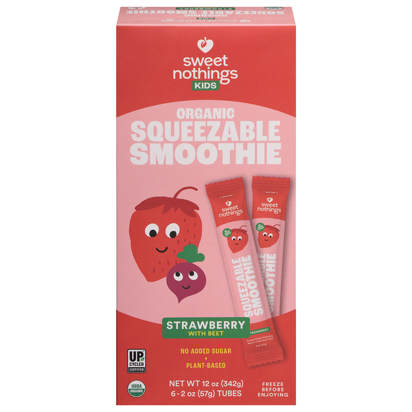 Sweet Nothings Kids Strawberry w/Beet Squeezable Smoothie - 6 ct Frozen