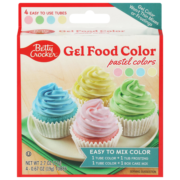Betty Crocker Pastel Gel Food Colors - 4 ct