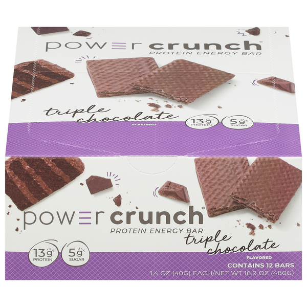 Power Crunch Triple Chocolate 13g Protein Energy Bars - 12 ct
