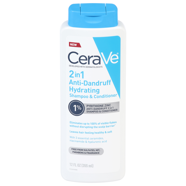 CeraVe Anti-Dandruff Hydrating 2-in-1 Shampoo & Conditioner
