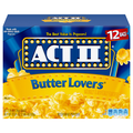 Act II Butter Lovers Microwave Popcorn - 12 ct