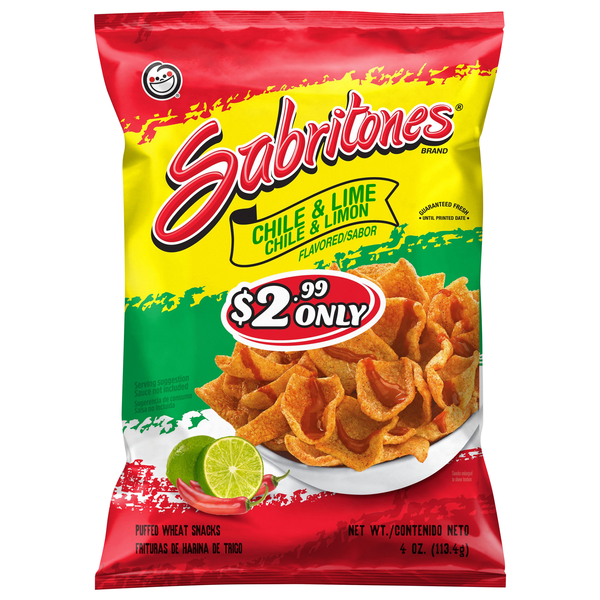 Sabritones Chile & Lime Puffed Wheat Snacks