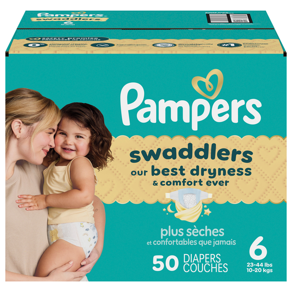 Pampers Swaddlers Size 6 Baby Diapers 35+ lb