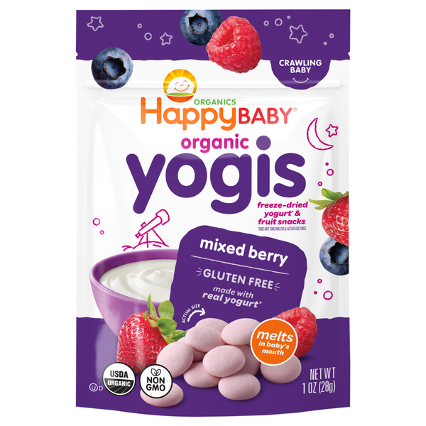 Happy Baby Organics Yogis Mixed Berry Yogurt & Fruit Snacks