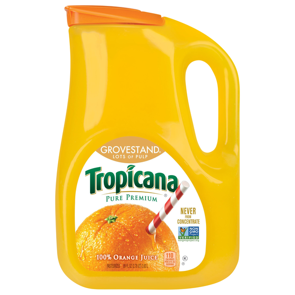 Tropicana Pure Premium Grovestand 100% Pure Orange Juice Lots of Pulp