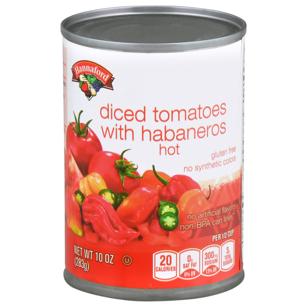 Hannaford Hot Diced Tomatoes with Habaneros