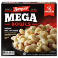 Banquet MEGA Bowls Bacon Mac 'N Cheese 17g Protein Frozen Meal