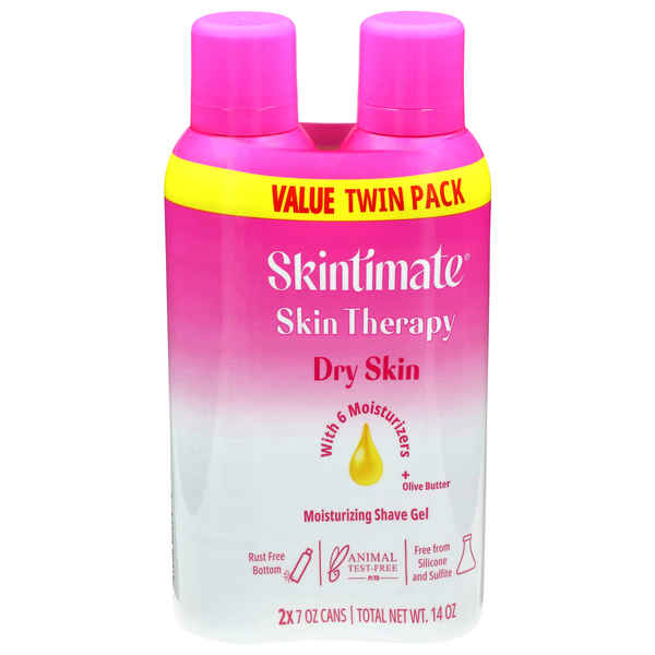 Skintimate Skin Therapy Women's Moisturizing Shave Gel Dry Skin - 2 ct
