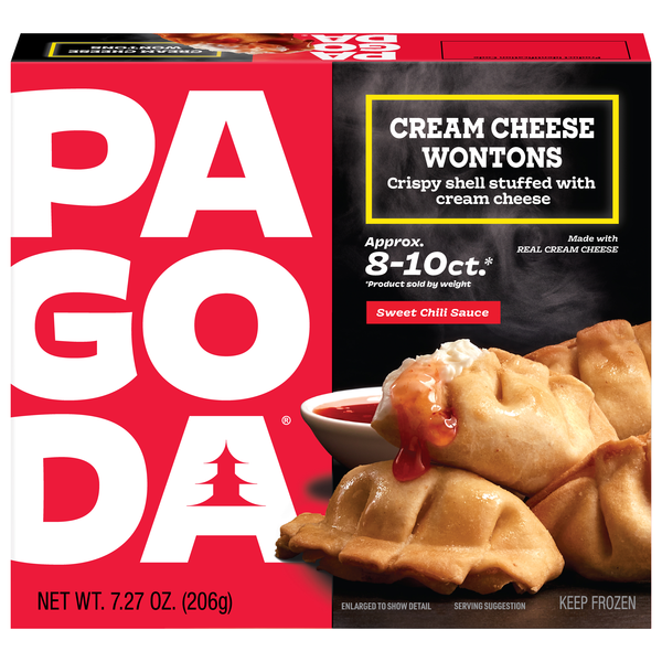Pagoda Cream Cheese Wontons - apx 8-10 ct Frozen