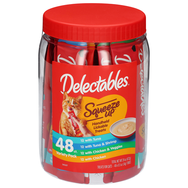 Delectables Squeeze Up Lickable Cat Treats Variety Pack - 48 ct