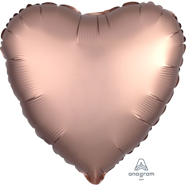Rose Copper Heart 17 Inch Luxe Helium-Filled Foil Balloon