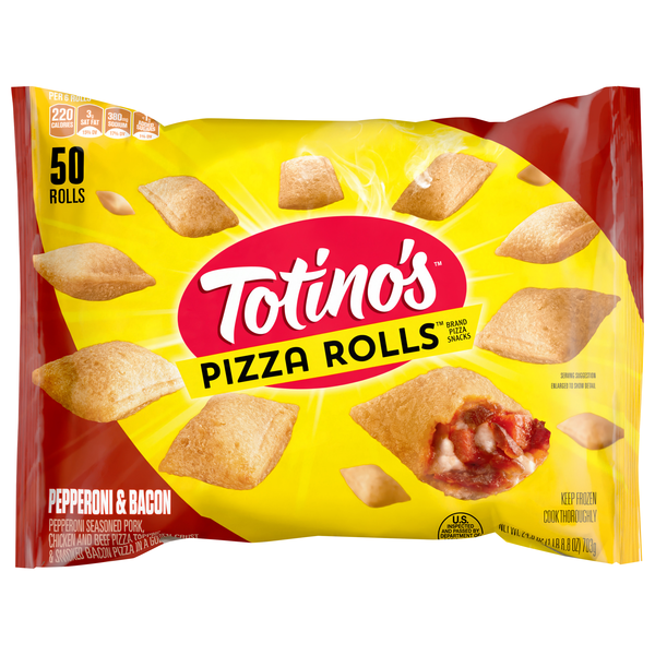 Totino's Pepperoni & Bacon Pizza Rolls Snacks - 50 ct Frozen