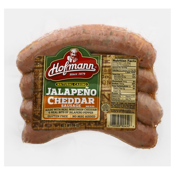 Save on Hofmann Natural Casing Sausage Jalapeno Cheddar Gluten Free