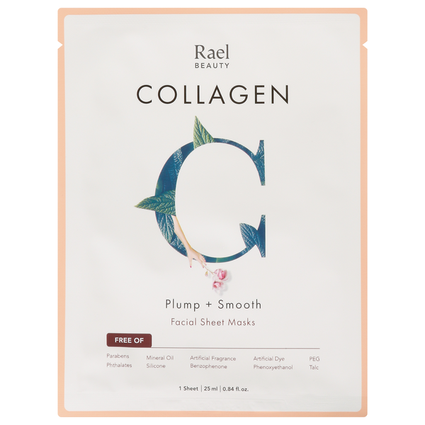 Rael Plump + Smooth Collagen Facial Sheet Masks
