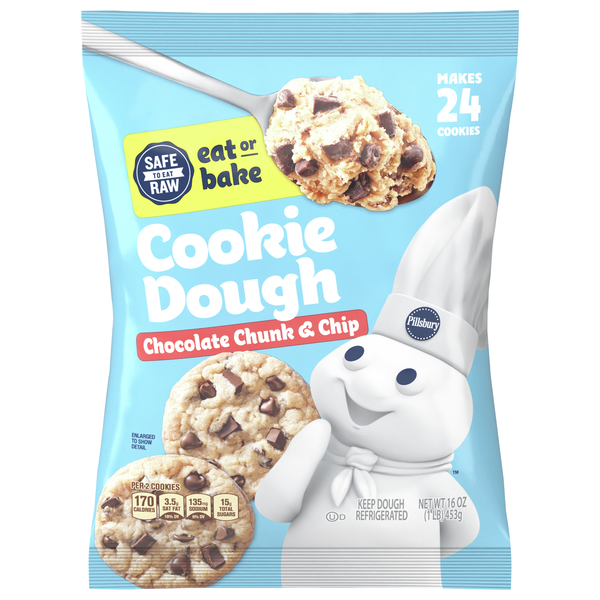 Pillsbury Chocolate Chunk & Chip Cookie Dough - 24 ct