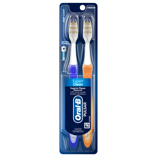 Oral-B Pulsar Expert Clean Battery Powered Toothbrushes Medium Value Pack