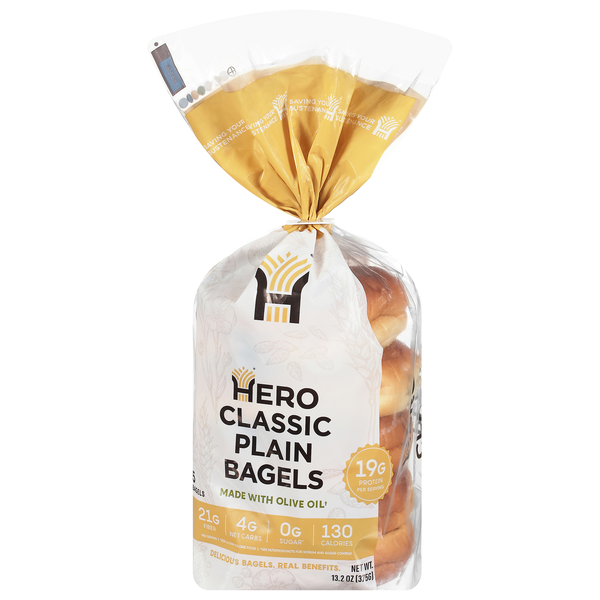 Hero Classic Plain Bagels - 5ct