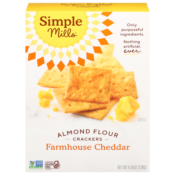 Save on Simple Mills Almond Flour Crackers Farmhouse Cheddar Gluten Free Order Online Delivery