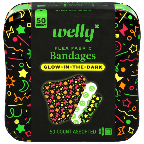 Welly Assorted Glow-in-the-Dark Flex Fabric Bandages