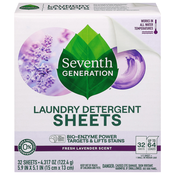 Seventh Generation Fresh Lavender Scent Laundry Detergent Sheets
